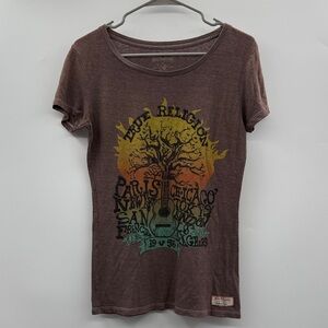 True Religion Women's Brown Graphic Short Sleeve Tee